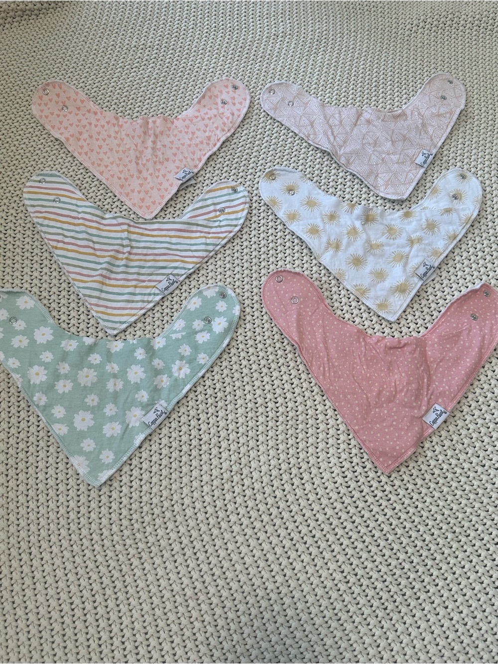 Copper Pearl Baby Bandana Bibs - Pastel Mix (Pink, Mint, White)